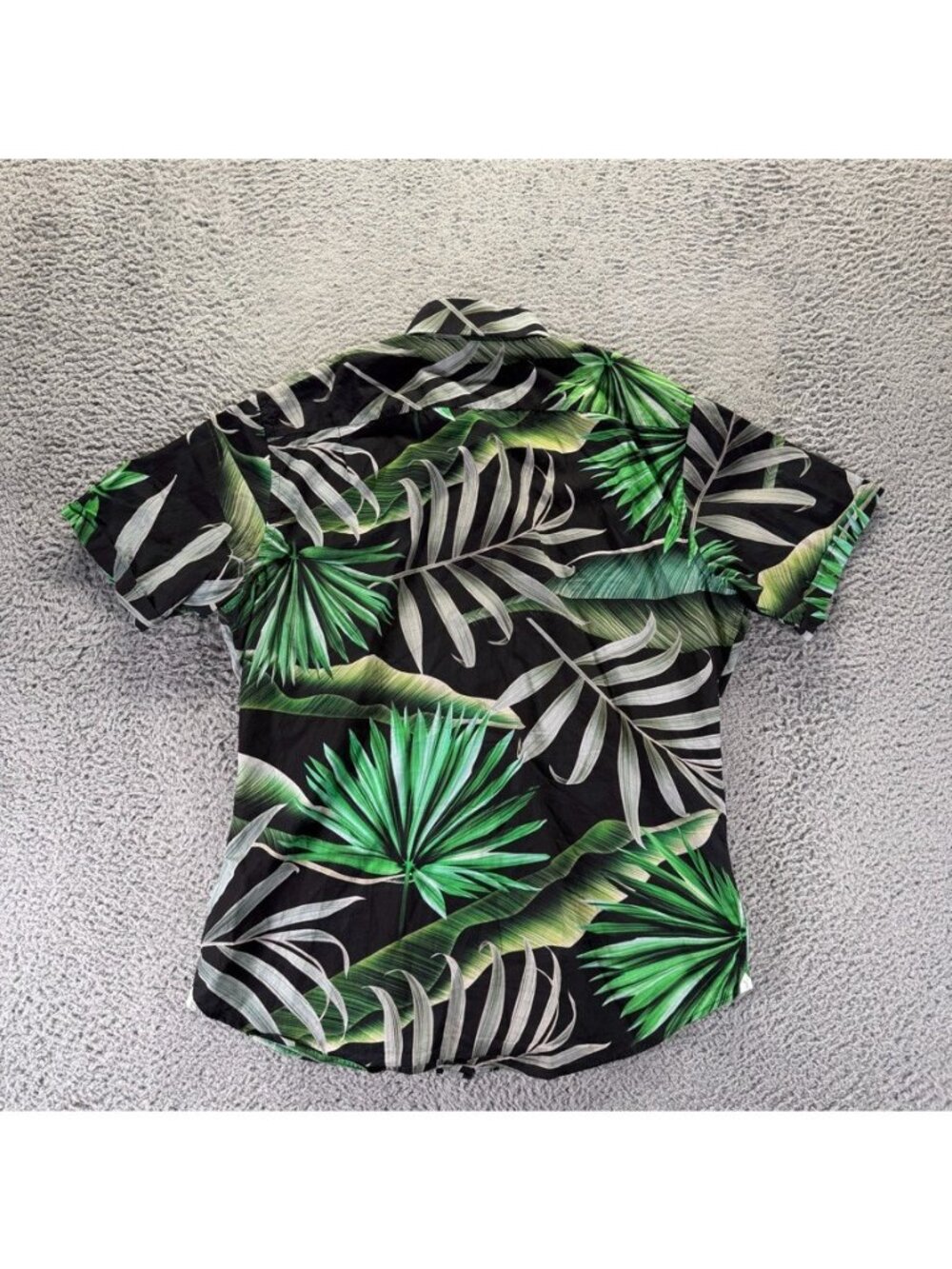 Teddy Stratford Shirt Mens Size 6 XXL Floral Green Short Sleeve Zip Fit - Picture 8 of 10